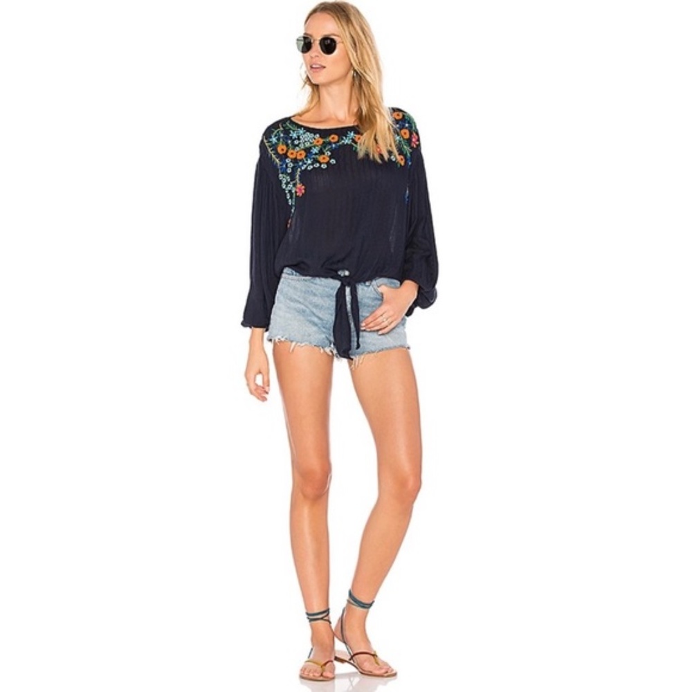 Free People Embroidered Top